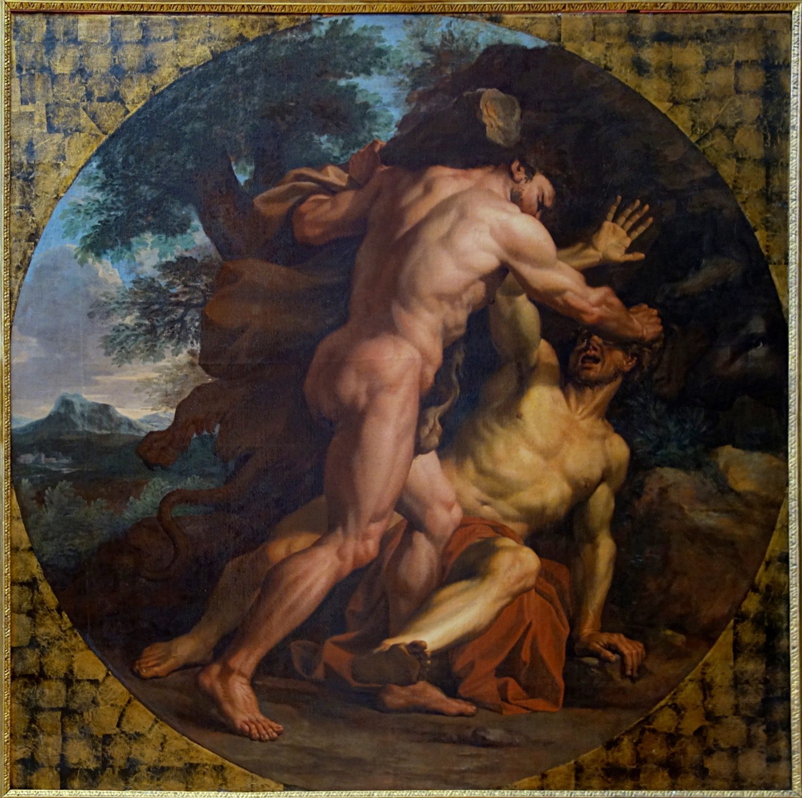 Herakles kämpar mot Acheloos i Noël Coypels målning Hercules Fighting Achelous