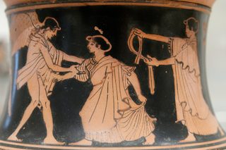 Afrodites födelse på en attisk rödfigurig pyxis