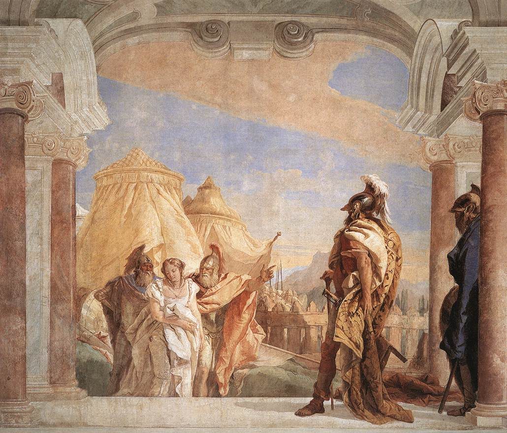 Eurybates och Talthybios för Briseis till Agamemnon i Giovanni Battista Tiepolos målning