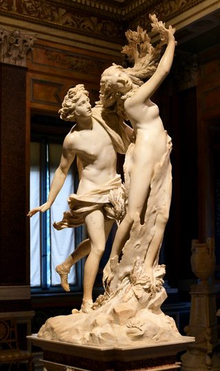 Berninis marmorgrupp Apollon och Dafne i Galleria Borghese i Rom