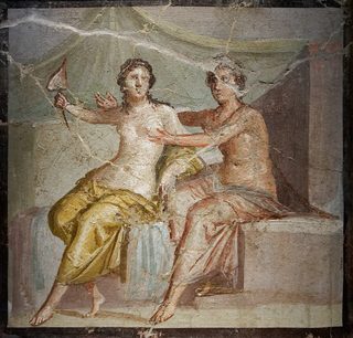 Romersk fresk från Pompeji som visar Mars och Venus, det vill säga Ares och Afrodite