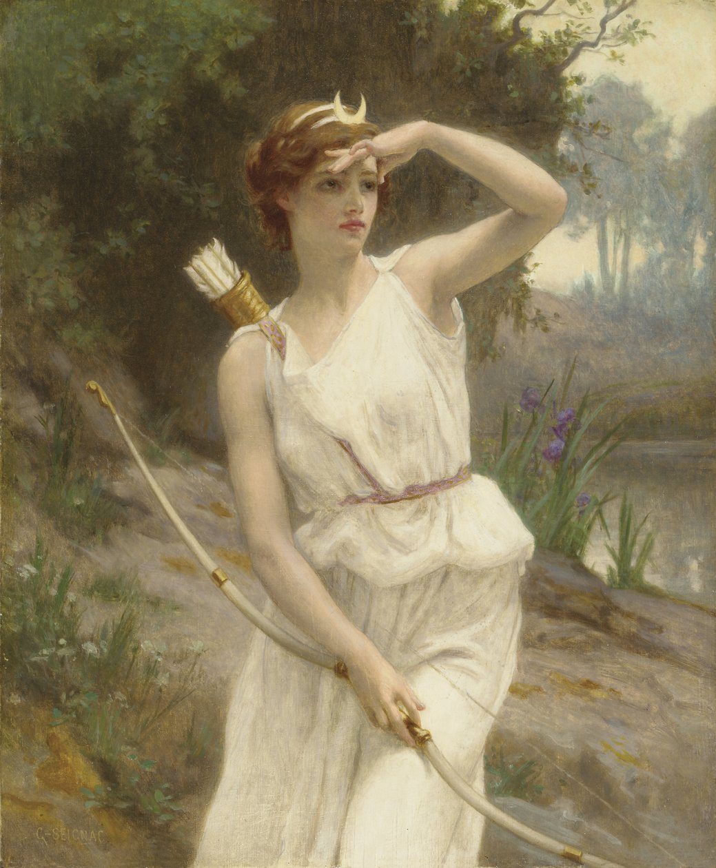 Artemis som Diana i Guillaume Seignacs målning Diana the Huntress