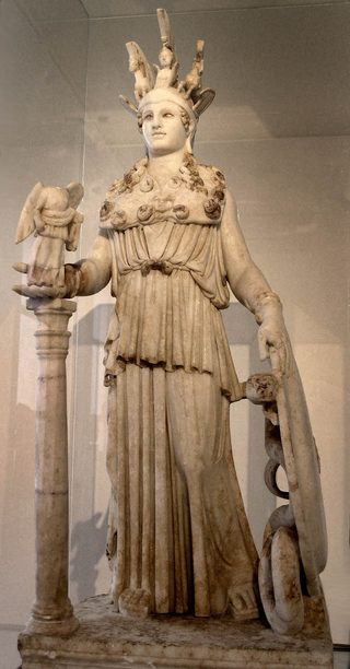 Athena Varvakeion, en mindre romersk kopia av Athena Parthenos