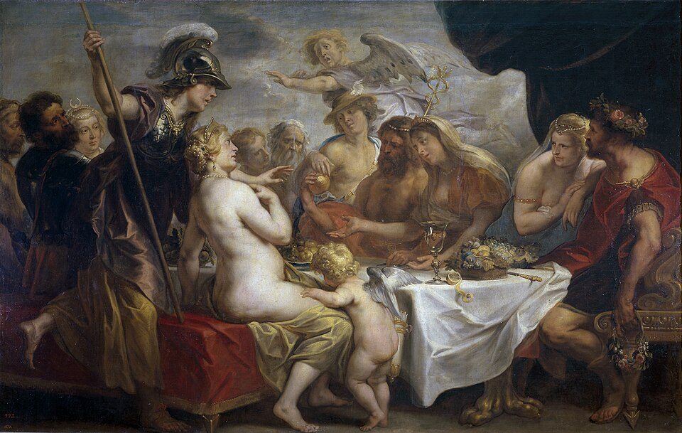 Det gyllene tvisteäpplet i Jacob Jordaens målning