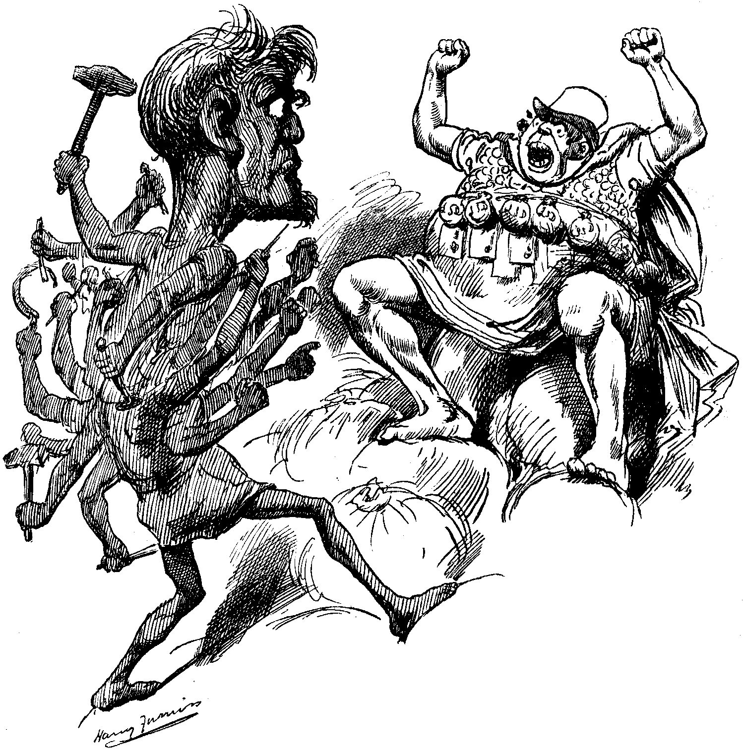 Briareos i en public domain-illustration från 1890