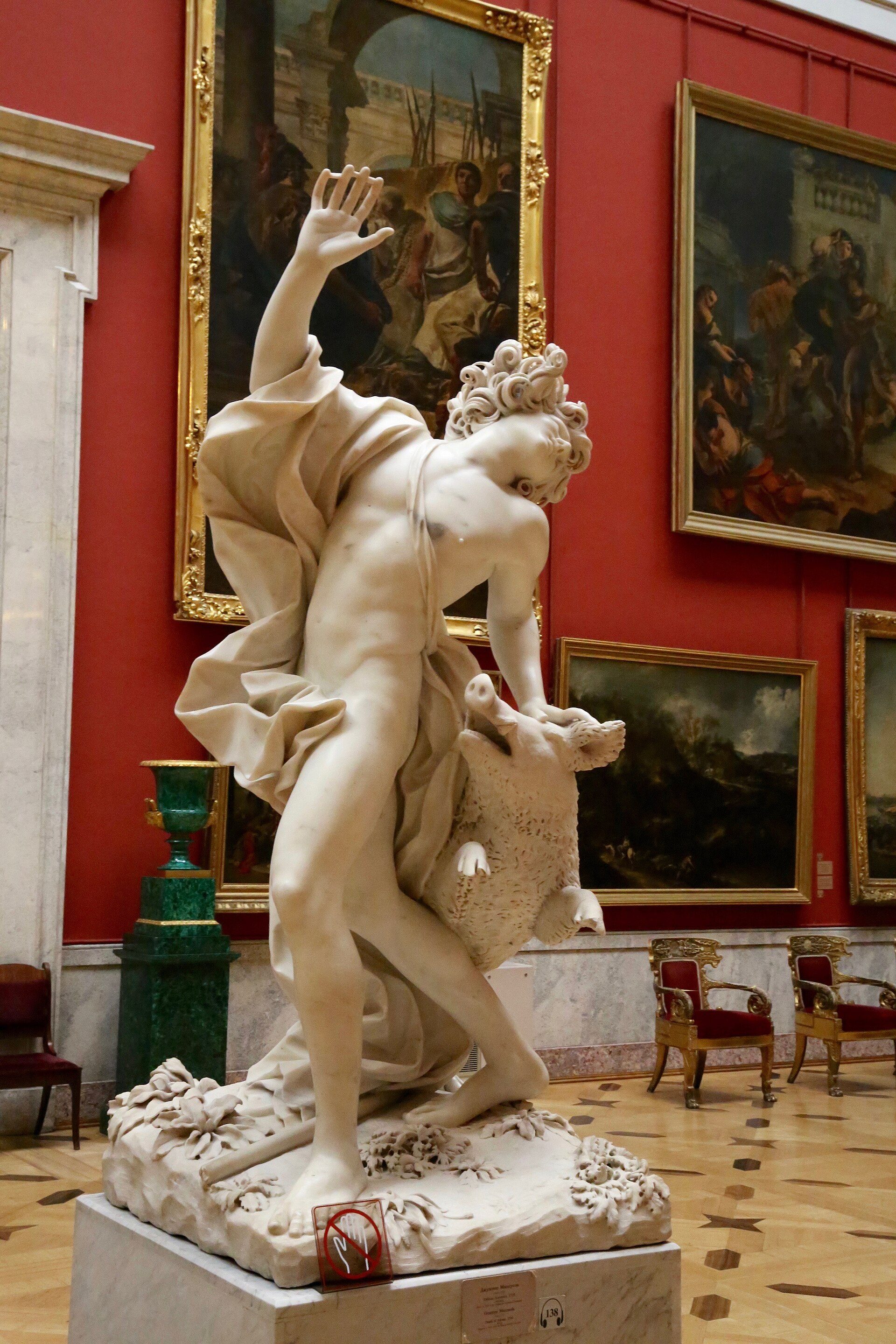 Giuseppe Mazzuolis marmorskulptur Adonis död
