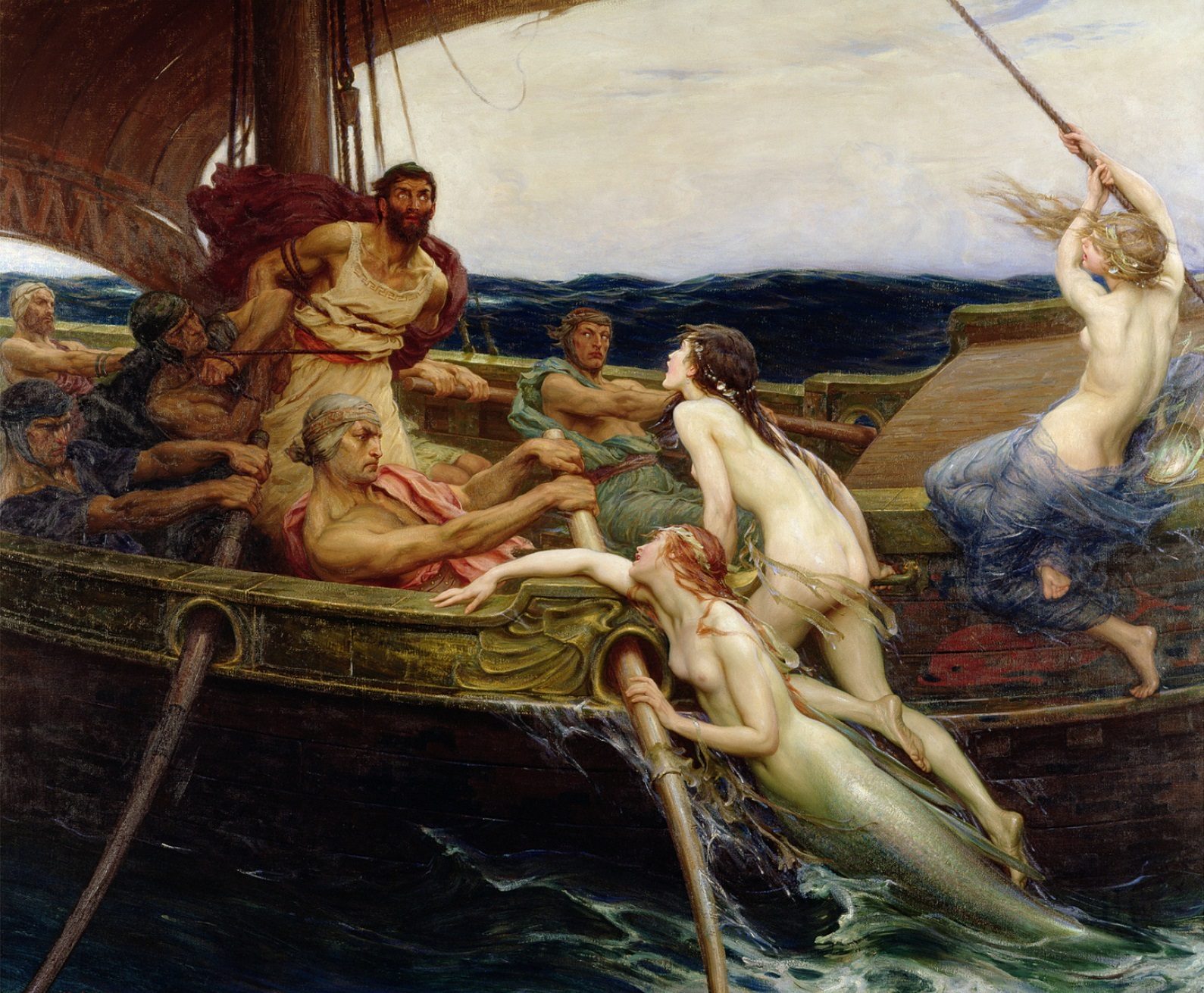Odysseus och sirenerna i Herbert James Drapers målning