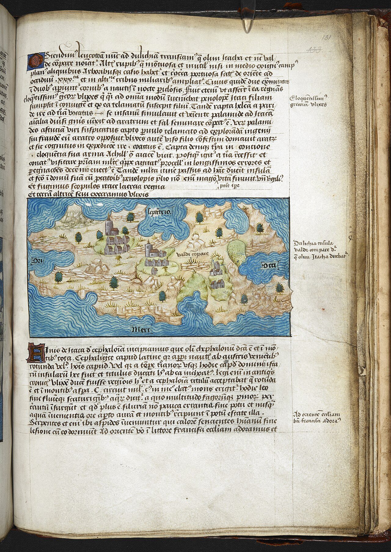 Cristoforo Buondelmontis karta över Dulichion och Ithaka