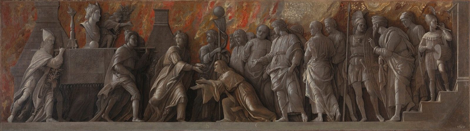 Kybelekulten i Andrea Mantegnas målning The Introduction of the Cult of Cybele at Rome