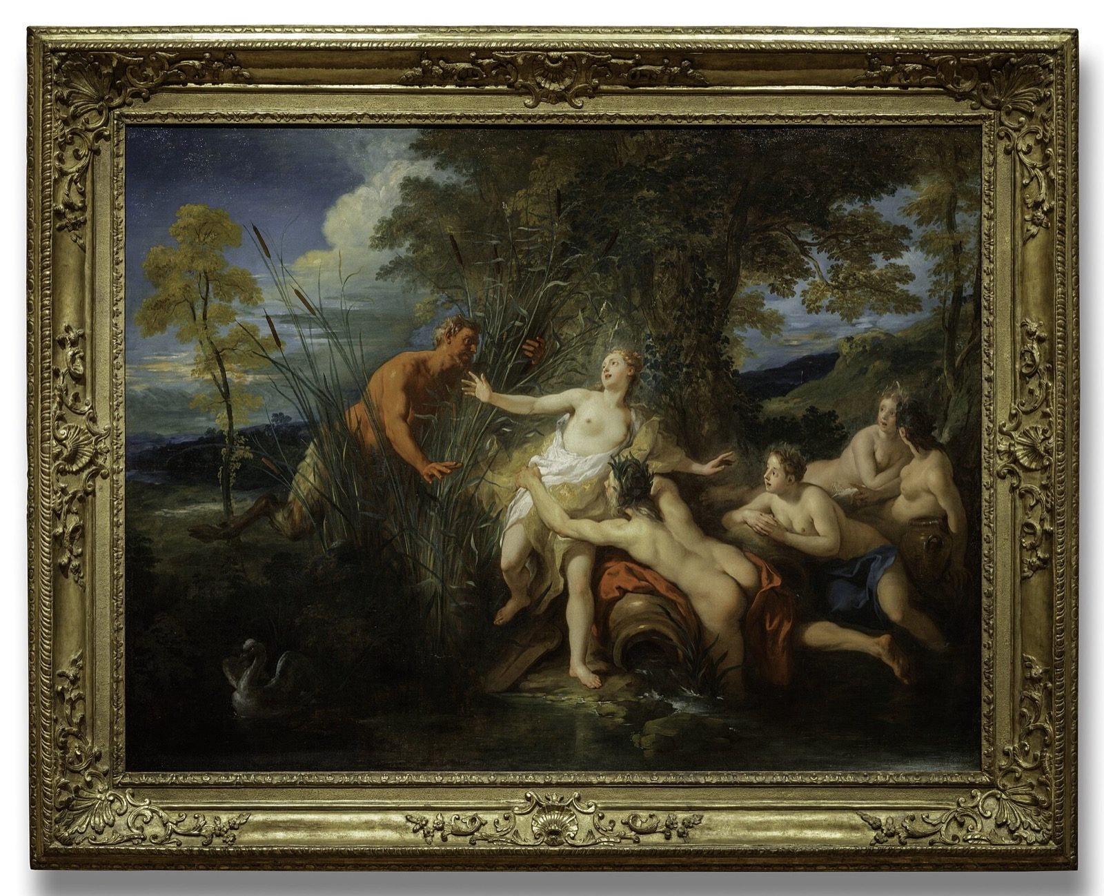 Pan och Syrinx i Jean-François de Troys målning Pan and Syrinx