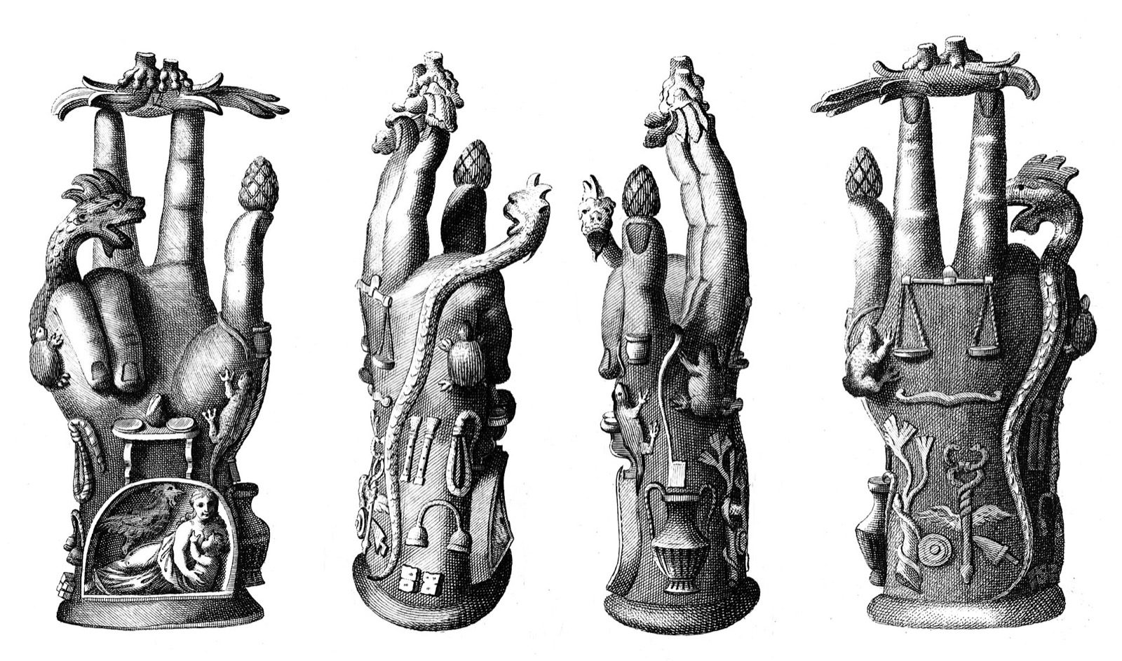 Votivhand för Sabazios i en illustration från 1878