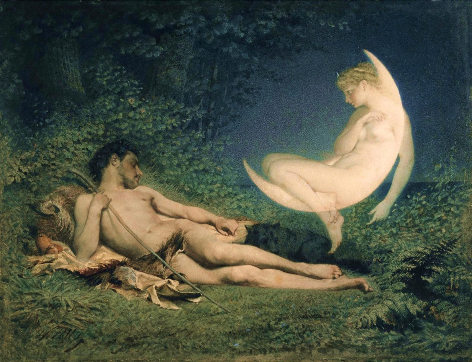 Selene och Endymion i Victor Florence Pollets målning