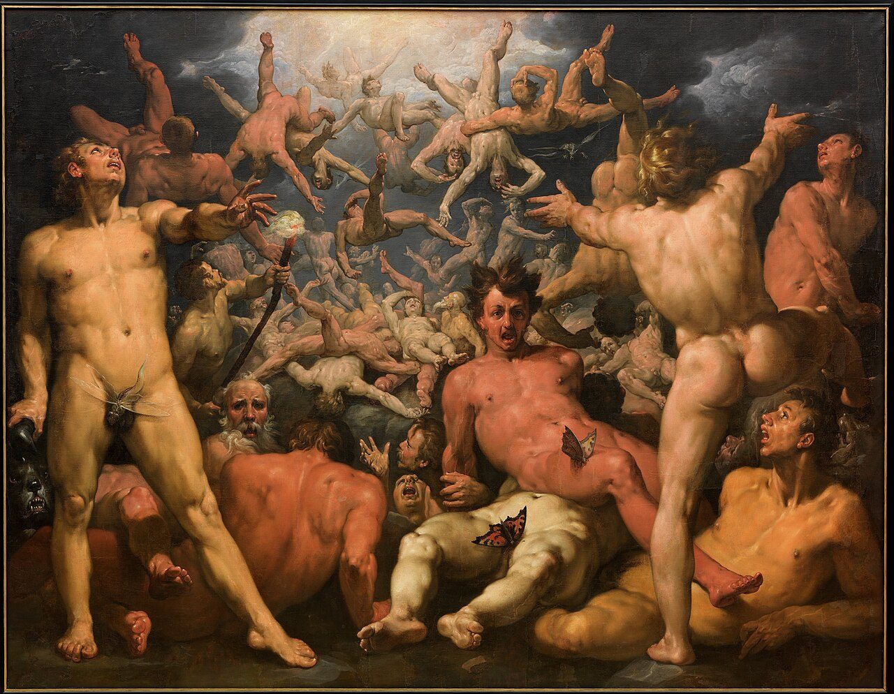 Titanernas fall i Cornelis van Haarlems målning The Fall of the Titans