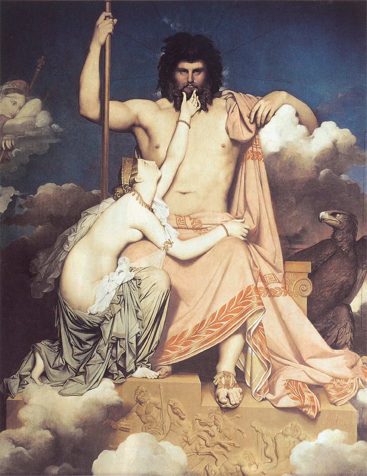 Zeus som Jupiter i Jean-Auguste-Dominique Ingres målning Jupiter och Thetis